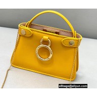 Fendi Nano Peekaboo Bag Charm Nappa Leather Yellow 2021
