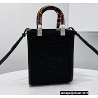 Fendi Technical Mesh FF Fabric Mini Sunshine Shopper Bag Black 2021