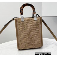 Fendi Technical Mesh FF Fabric Mini Sunshine Shopper Bag Beige 2021