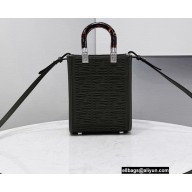 Fendi Technical Mesh FF Fabric Mini Sunshine Shopper Bag Dark Green 2021