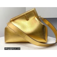 Fendi First Medium Leather Bag Gold 2021