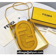 Fendi Leather and Suede 12 PRO PHONE HOLDER Pouch Bag Yellow 2021