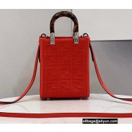 Fendi Technical Mesh FF Fabric Mini Sunshine Shopper Bag Red 2021