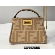 Fendi Nano Peekaboo Bag Charm Beige FF Wool 2021