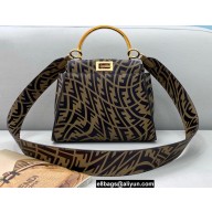 Fendi Peekaboo Mini Bag Leather FF Vertigo Graphic Print Brown 2021