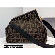 Fendi First Medium Jacquard Fabric Bag Black 2021