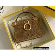 Fendi Nano Peekaboo Bag Charm Sheepskin Brown 2021
