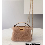 Fendi Nano Peekaboo Bag Charm Sheepskin Pink 2021