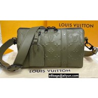 Louis Vuitton City Keepall Bag Monogram Seal Leather M57955 Khaki Green