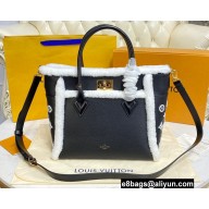 Louis Vuitton On My Side PM Tote Bag Shearling M58919 Black 2021