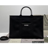 Balenciaga Hardware Large Tote Bag in Cotton Canvas Black 2021