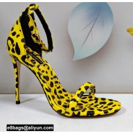 Dolce & Gabbana Heel 10.5cm Patent Leather Sandals Leopard-print Yellow 2021
