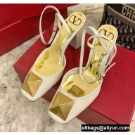 Valentino Heel 9cm ONE STUD Pumps in Patent Leather White 2022