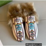 Gucci Wool Fur Horsebit Princetown Slippers 100 Flower and Crown 2022
