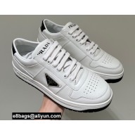 Prada Downtown Perforated Leather Sneakers White/Black 2022