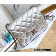 Chanel Mini Classic Flap Bag 1115 Metallic Silver 2022