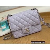 Chanel Mini Classic Flap Bag 1115 Caviar Leather Light Purple 2022