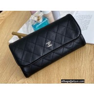 Chanel Calfskin Flap Wallet 68710 Black