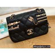 Chanel Pearls Charms Small Flap Bag AS2979 Black 2022