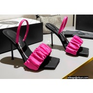 Alexander Wang Heel 7.5cm/10cm Julie Scrunchie Slingbacks In Satin Hot Pink 2022