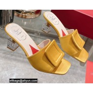 Roger Vivier Heel 7cm Cube Strass Heel Mules Satin Yellow 2022