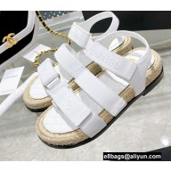 Chanel Logo Beach Sandals White Spring 2022