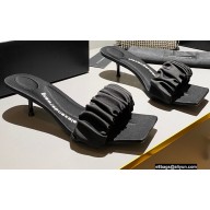 Alexander Wang Heel 5cm Jessie Scrunchie Slide Sandals In Satin Black 2022