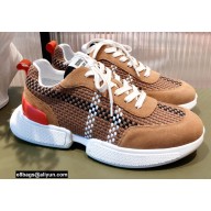 Hermes Calfskin And Hand-braided Canvas Drift Sneakers Brown 2022