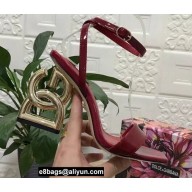 Dolce & Gabbana Heel 10.5cm Leather Sandals Patent Red with DG Pop Heel 2021