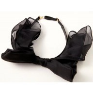 Saint Laurent Silk Black Bow Necklace