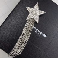 Saint Laurent Stars and Love Star Brooch With Brass Chains 556497