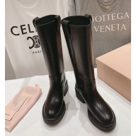 Miu Miu Fumé leather boots 5W971D black 1120-2024 