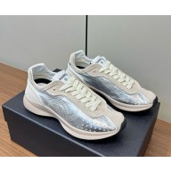Chanel suede Calfskin Sneakers silvery 2024 