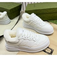 Gucci Women's Screener trainer sneakers with shearling 112005-2024 