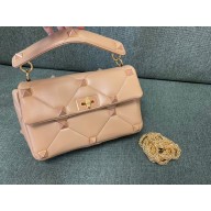 Valentino Large Roman Stud The Shoulder Bag With Chain And Enameled Studs nude 2022