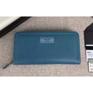 Prada Zip Leather Wallet 1ML506 Cobalt Blue/Astral Blue