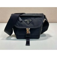 PRADA Re-Nylon and Saffiano leather shoulder bag 2VD070 BLACK 2024