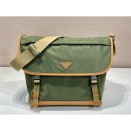 PRADA Re-Nylon and leather shoulder bag 2VD052 Military/Caramel 2024