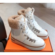 Hermes Flocon ankle boot in calfskin white 2024