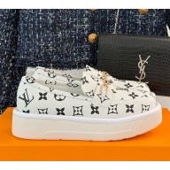 Louis Vuitton platform loafer for women white Monogram calf leather 2025