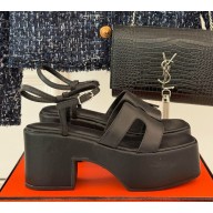 Hermes women's Jam 60 sandal in calfskin black  2024