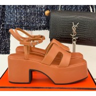 Hermes women's Jam 60 sandal in calfskin orange  2024