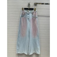 CHANEL Washed Denim Blue & Beige jeans P76403 2023