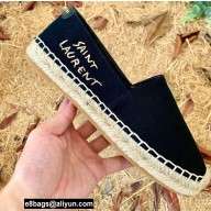 Saint Laurent Embroidered Espadrilles in Canvas Black 2022