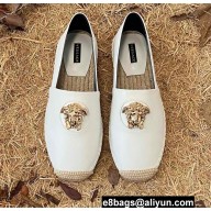 Versace La Medusa Espadrilles in Leather White 2022