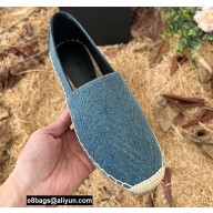 Saint Laurent YSL Embroidered Espadrilles in Denim Dark Blue 2022