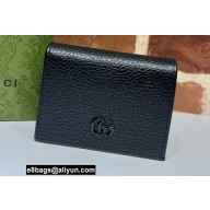 Gucci GG Marmont Card Case Wallet 456126 Resin Hardware Black 2022