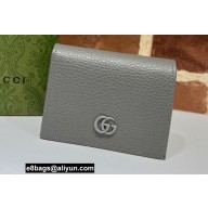 Gucci GG Marmont Card Case Wallet 456126 Resin Hardware Gray 2022