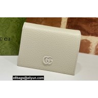 Gucci GG Marmont Card Case Wallet 456126 Resin Hardware White 2022