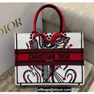 Dior Small Book Tote Bag in Multicolor Latte Cupid Embroidery 2022
